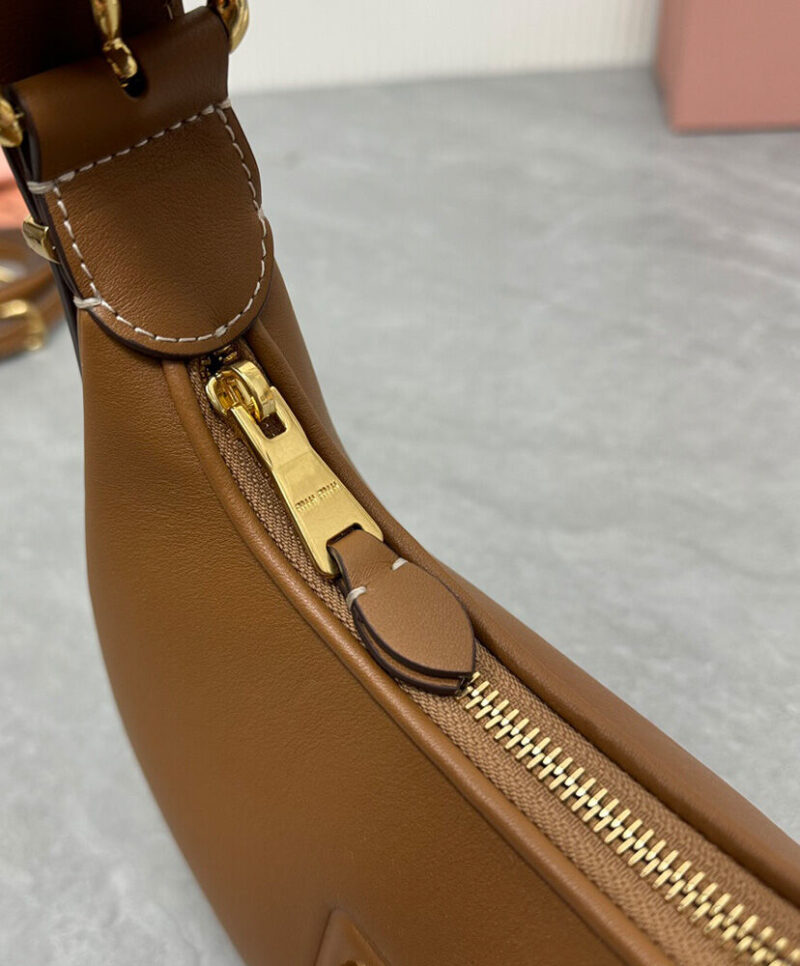 Miumiu Leather Hobo Bag 5BC161 Coffee